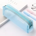 thumbnail image 2 of Pencil Case Pencil Bag Big Capacity, Portable Pen Case Office Stationery Makeup Bag, Translucent Pencil Pouch Durable Lightweight Versatile Stationary Case Holder, 1Pc, Multicolor(Blue,8x2.3x2.5"), 2 of 9
