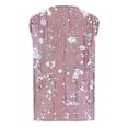 thumbnail image 4 of Womens T-shirts Sleeveless Round Neck Floral Printed Casual Tank Top Pink XXL, 4 of 5