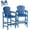 Blue, variant on FOOWIN Tall Adirondack Chair Set of 2, HDPE All-Weather Adirondack Bar Stools with Connecting Tray,  Teak