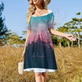 thumbnail image 4 of Vestido de manga corta con estampado de Helsinki Skyline, vestido de falda para mujer, vestidos de playa, ropa, 4 of 7