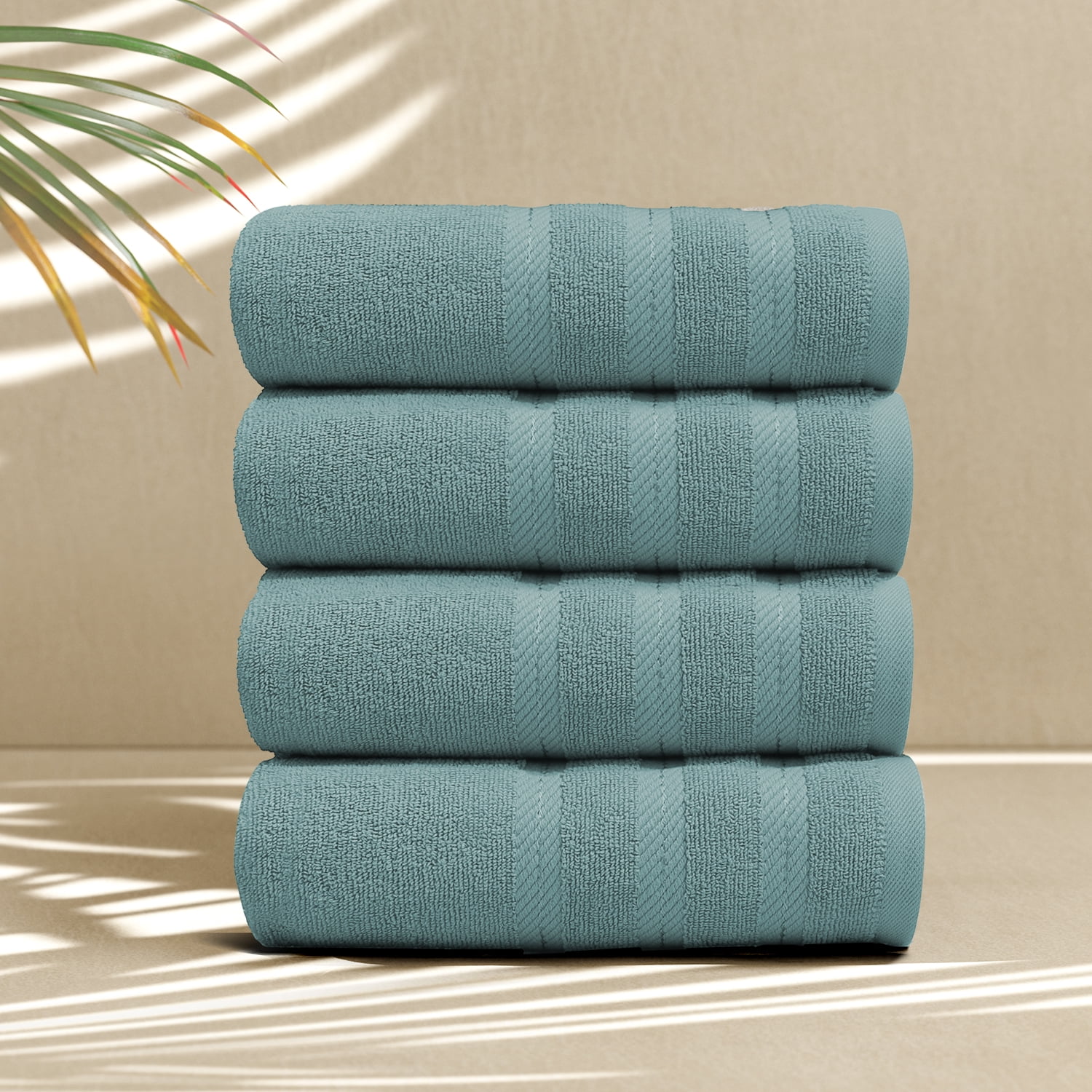 Virtu Bath Towel Sets For Bathroom 100% Ring Spun Cotton Luxury Bath Towel Set 4 Pc Highly Absorbent Towels, Teal