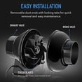 thumbnail image 4 of iPower 4 Inch 195 CFM Inline Duct Ventilation Fan Air Circulation Vent Blower for Hydroponics Grow Tent, Greenhouses, Attic, Black, 1 Pack, 4 of 7