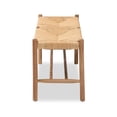thumbnail image 3 of Baxton Studio Saura Oak Brown Finished Wood and Hemp Dining Bench, 3 of 8