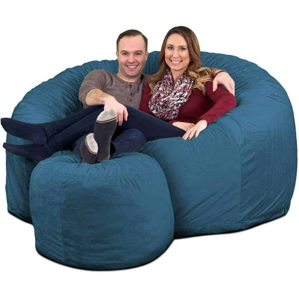 Ultimate Sack Bean Bag Chair w/Foot Stool in Multiple Sizes and Colors