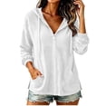 thumbnail image 3 of Jackets for Women Lightweight Long Sleeve Zip up Jacket Loose Fit with Pockets for Outdoor Travel Casual Hooded Jackets,Sizes S-2XL, 3 of 9