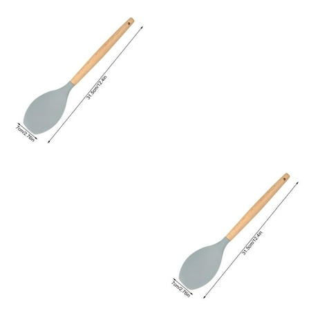 

2pcs Silicone Kitchen Cooking Utensil Heat Resistant Spatula Spoons Whisk Brush Nonstick Cookware Brush