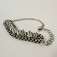 thumbnail image 3 of New Women Biker Trendy Boot Chain Bracelet Strap Silver Metal Spikes Shoe Anklet, 3 of 6