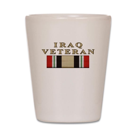 CafePress - Iraq Vet - White Shot Glass, Unique and Funny Shot Glass