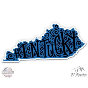 Kentucky Shape Cute Letters Native Local - 12" Vinyl Sticker Waterproof Decal
