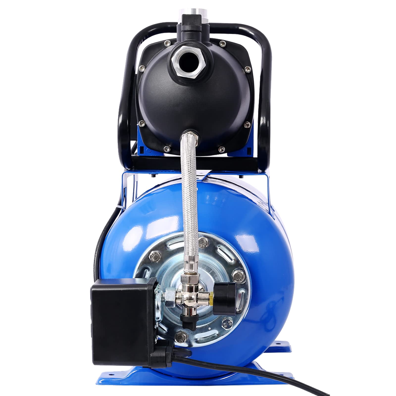 1.6HP Shallow Well Pump with Pressure Tank, 1000 GPH Garden Jet Pump, Irrigation Pump, Automatic Water Booster Pump for Home Garden Lawn Farm
