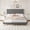 KING - Light gray, variant on Full Size Bed Frame with 3-Level Adjustable Headboard, Modern Platform Bed with Wooden Slats Support, No Box Spring Needed, Easy Assembly, Black