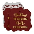 thumbnail image 3 of Inkdotpot Real Gold Foil Good Bye Tension Hello Pension Retirement Tags Favor Bracket Shape Hang Pack Of 50 Paper Tags, 3 of 7