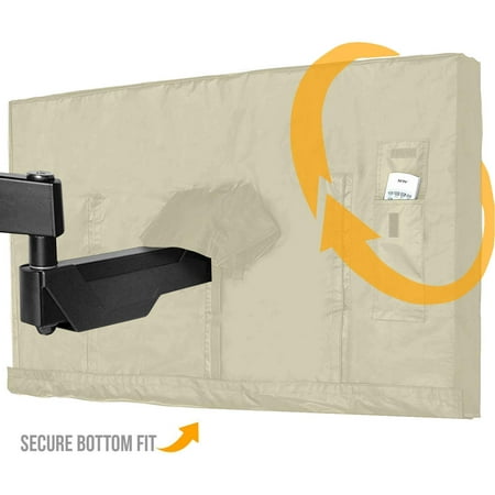 0.25 Inch Bottom Mount - Outdoor TV Cover 55 - 58 Inch LED Flatscreen TV With Bottom Cover | Weatherproof and Dust-Proof Material | Universal Wall Mount Wall Bracket and Stand Compatible | Heavy Duty Smart TV Remote Cover