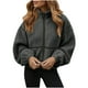 thumbnail image 2 of HongQid Womens Coat Casual Lapel Full Zip Fleece Jacket Long Sleeve Oversized Warm Winter Outwear with Pockets, 2 of 9