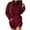 Red, variant on RKSTN Womens Sweatshirt Dress Casual Long-sleeve Drawstring Pullover Hoodie Dress Solid Color Kangaroo Pockets Fall Dresses for Women 2023