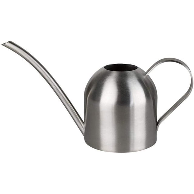 Regadera de oficina Estilo moderno ultrafino Acero inoxidable cepillado Regadera de habitación de 500 ml Mango cómodo Boca larga Cuerpo duradero Adecuado para uso en interiores y exteriores