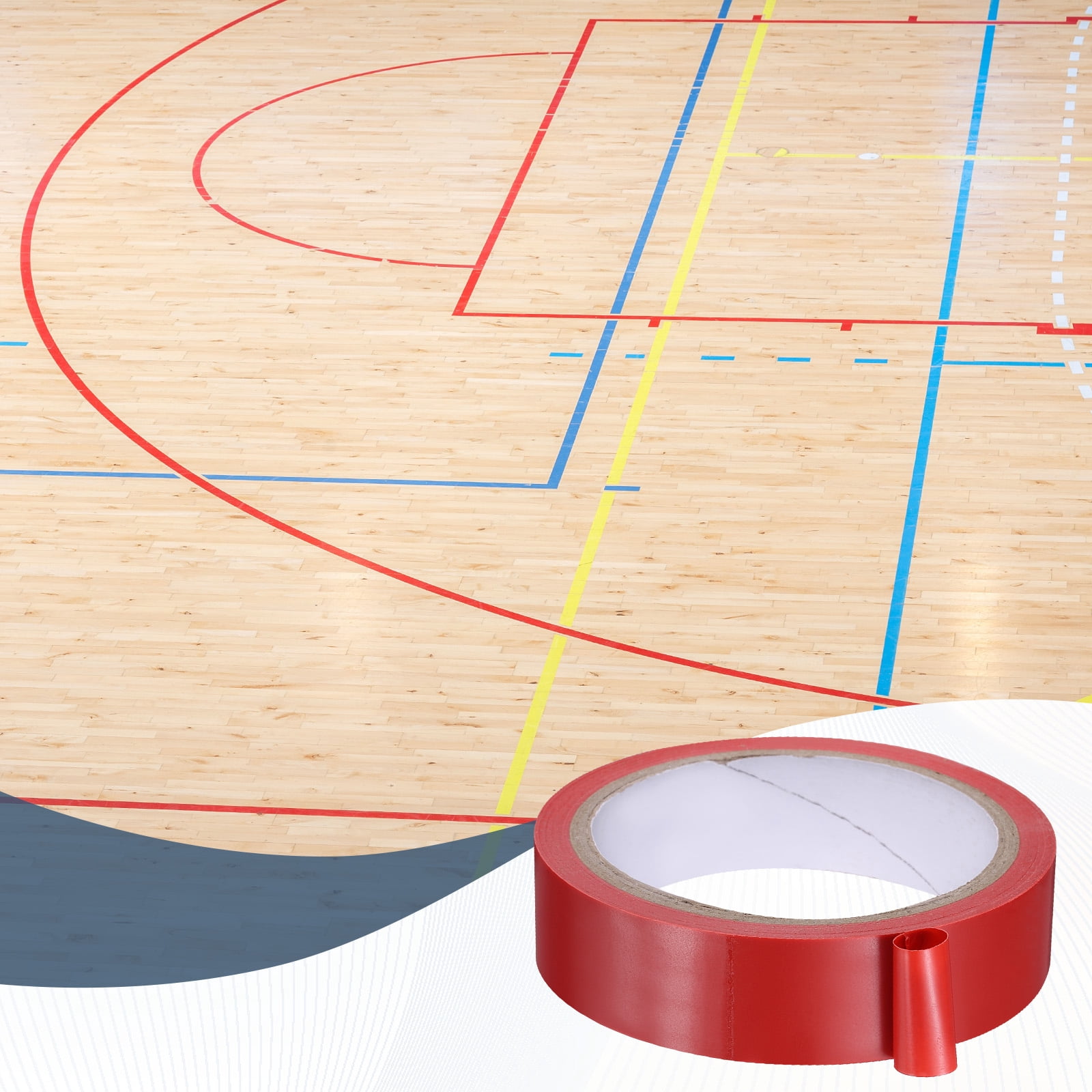 Uxcell Vinyl Floor Tape 2" x 108 ft Non-Abrasive Floor Marking Tape Outdoor Playing Field Marking Equipment for Warehouse Gyms Athletics Restaurants, Black