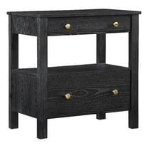 Maklaine Black Finish Wood 2-drawer Modern Storage Nightstand