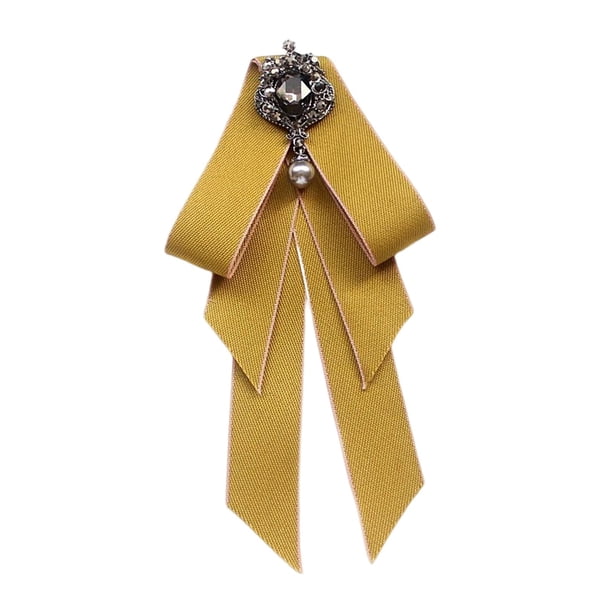 Pajarita atada para mujer con cinta larga Accesorios de ropa ajustables Pajaritas para Amarillo jinwen Corbata de moño
