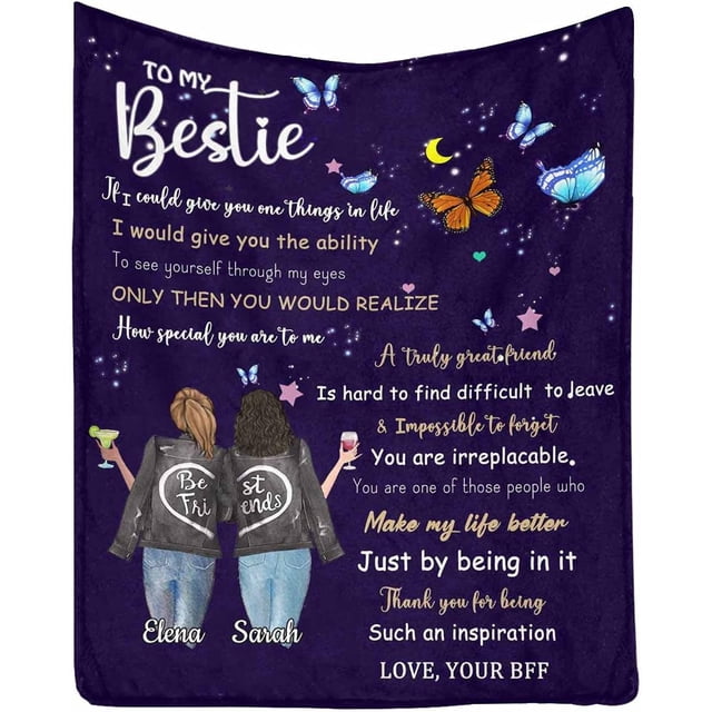 LHSHID Personalized Blanket to My Bestie I Would Give You The Ability to See Yourself Through My Syes Blanket Throws for Bed