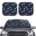thumbnail image 2 of Honeii Night Forest Wolf Print Foldable Car Sun Shade for Windshield, 2-Piece UV Protection Shade, Protects Car Interior, Ideal for Cars, Trucks, SUVs-Small, 2 of 6