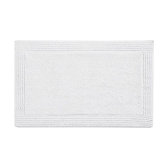 100% Cotton Tufted 3000 GSM Reversible Bath Rug White 21x34"
