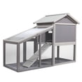 thumbnail image 4 of Senbabe Rabbit Hutch with Sunshine Collection Board, Wooden Rabbit Cage with Ventilation Door, Easy to Clean Tray, 4 of 7