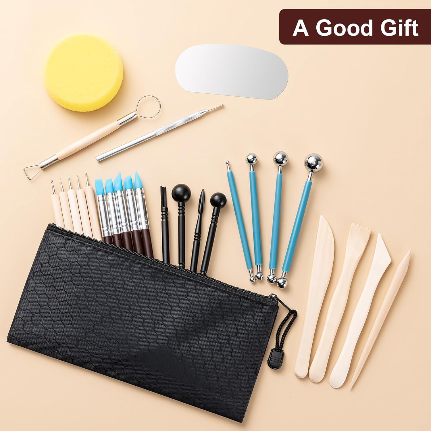 27 Pcs Pottery Tools, Practical Polymer Clay Sculpting Tools Kit, Air Dry Clay Tools Set for Adults, Pottery Craft, Dotting, Carving