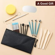 Air Dry Clay Tools Kit, 27 Pcs Pottery Tools with Pouch, Pottery Craft, Carving, Drawing, Dotting, Shaping