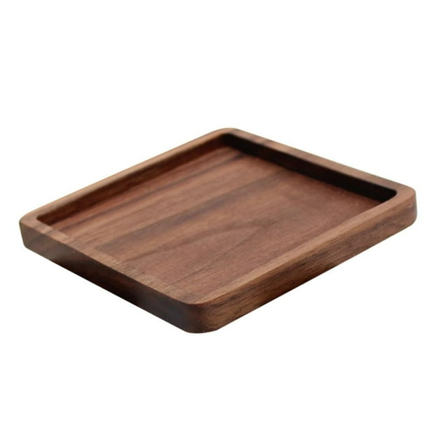Posavasos de madera con aislamiento térmico estilo shabby chic Ranura cuadrada de nogal negro