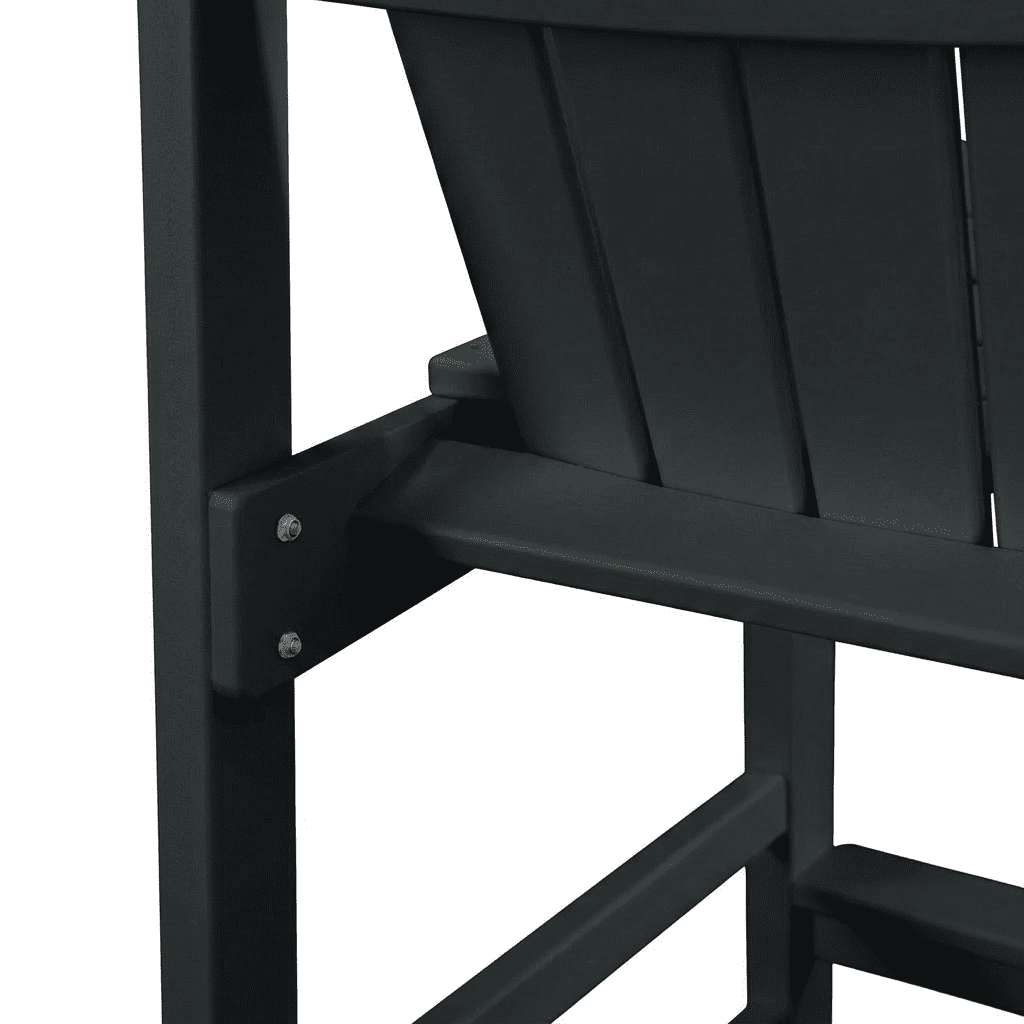 HDPE Bar Height Adirondack Chair with Cup Holder, All-Weather Outdoor Patio Bar Chair with Armrests 1 Piece(BK)
