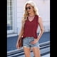 thumbnail image 5 of Camisetas Sin Mangas para Mujer, Camisetas de Verano con Cuello en V, Camisetas Estilo Chaleco. Vino Tinto M, 5 of 9