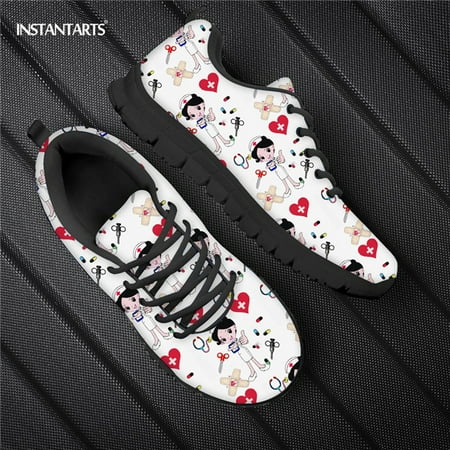 

Cute Hospital Nurse Design Casual Shoes For Women Lace Up Woman Flats Women s Comfortable Nursing Shoes Luxury Designer Sneaker