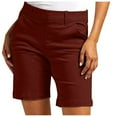 thumbnail image 1 of WEIYLL Womens Pants Summer Solid Color Comfortable Straight Five Point Leggings Pockets Red Trousers size M, 1 of 8