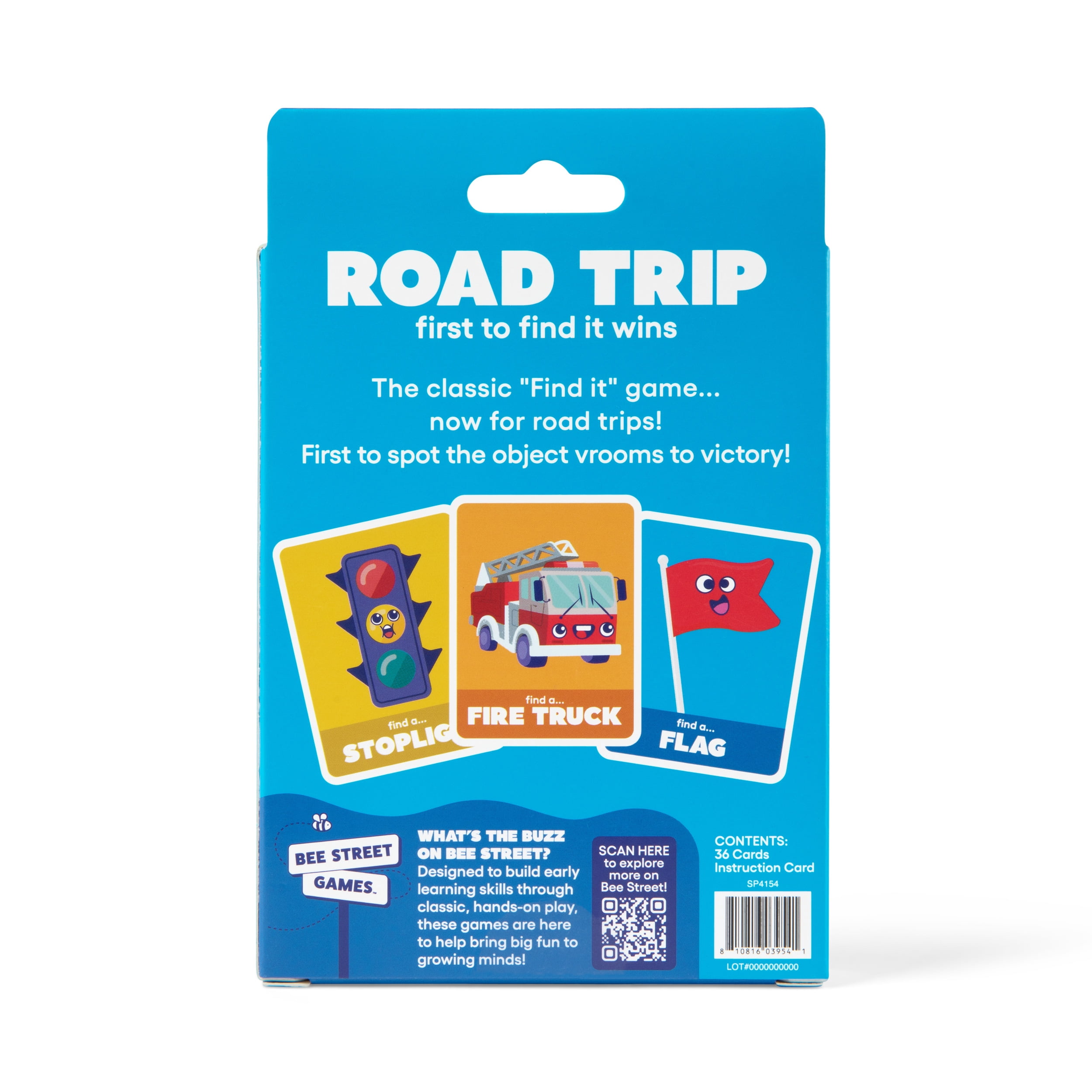 Road Trip from Bee Street Games,  Road Trip Games for Kids and Family Fun on The Go,  Includes 36 Jumbo Playing Cards.