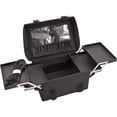 thumbnail image 6 of VER Beauty Professional Soft Sided 4-Tiers Accordion Trays Makeup Cosmetics Train Case Salon Cosmetology Portable Hair Stylist Organizer Large Box Brush Holder Shoulder Strap, 6 of 6