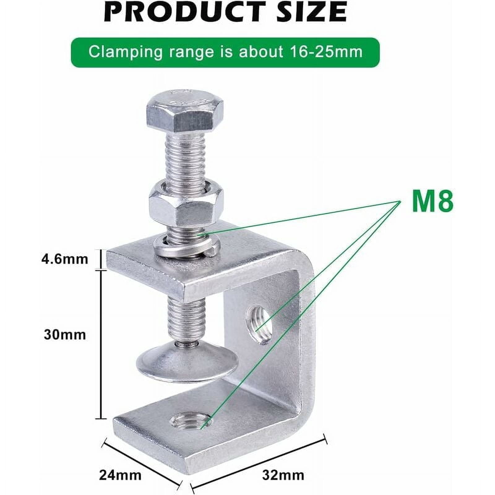 C-clamps, 8 pieces of heavy duty C-clamps made of 304 stainless steel, stainless steel C-clamps, heavy duty C-clamp, heavy duty stainless steel clamp