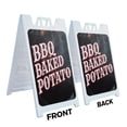 thumbnail image 2 of BBQ Baked Potato  24" x 36" Double Sided A-Frame Sidewalk Sign, Includes 2 Installed Vinyl Decals | Foldable Portable White Signicade Sandwich Board Signs, 2 of 5