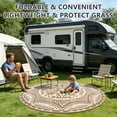 thumbnail image 3 of Round Outdoor Rug 6*6ft Waterproof Patio Plastic Straw Rug Collection Bohemia Reversible Outdoor Carpet for RV Camping Deck Balcony Graden Beach Boho Porch Decor,Beige, 3 of 11