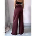 thumbnail image 4 of Women'S High Waisted Wide Leg Work Pants Straight Leg Office Slacks Trousers Wine Red XXL, 4 of 5