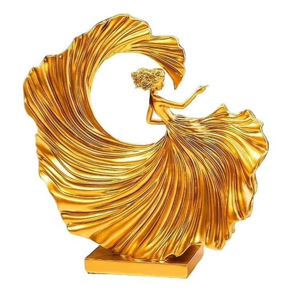 Bowery Hill Gold Resin Ballet Dancer Elegant Modern Home Decor Statue