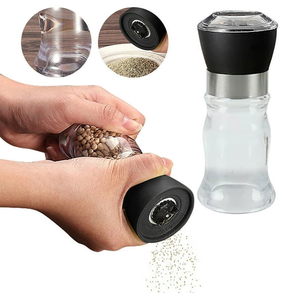 Fengga Boîte à Épices en Solde! Boîte à Épices*1 et Poivrières Élégantes avec Fond en Verre Transparent Compact pour Cuisine et Salle à Manger Design Classique Rechargeable, Bouteille à Épices*1