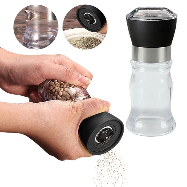 Fengga Seasoning Box Clearance Sale! Seasoning Box*1 and Pepper Shakers Elegant with Clear Glass Bottom Compact Cooking Kitchen and Dining Room Use Classic Refillable Design, Seasoning Bottle*1