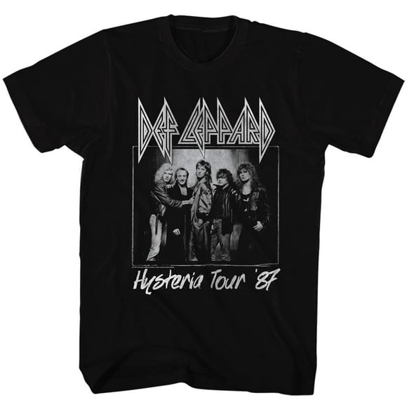 Def Leppard 80S Groupe Heavy Metal Groupe Rock and Roll Hystérie Tournée Adulte T-Shirt