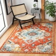 thumbnail image 2 of SAFAVIEH Madison Elinor Traditional Distressed Area Rug, Orange/Light Blue, 5'3" x 7'6", 2 of 8