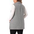 thumbnail image 3 of Chaquetas de mujer de tallas grandes Agnes Orinda, con doble botonadura, solapas con muesca, chaleco sin mangas, blazer negro 1X, 3 of 5