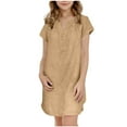 thumbnail image 2 of Delliss Girl's Fashion Summer Slim Fit Short Sleeve V Neck Dress 5-13 Years, 2 of 7