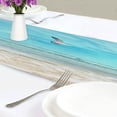 thumbnail image 6 of GZHJMY Blue Sea Ocean Beach Table Runner Machine Washable Polyester Table Runner Rectangle Reversible Dresser Scarves Table Decor 13 x 70 Inch, 6 of 7