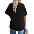 thumbnail image 2 of Christmas Deer Print Short Sleeved Plus Size Women Round Neck Casual Loose T-Shirt Tops, 2 of 3