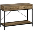 thumbnail image 1 of HOMCOM Vintage Console Table Sofa Table w/ Drawers Storage Shelf, 1 of 10